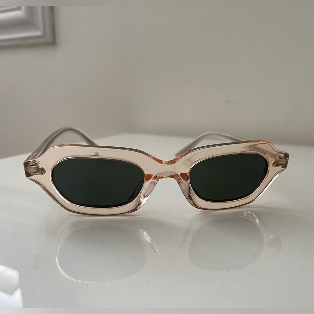 The Row Oliver Peoples La Cc Pink Silk Oval Sunglasses